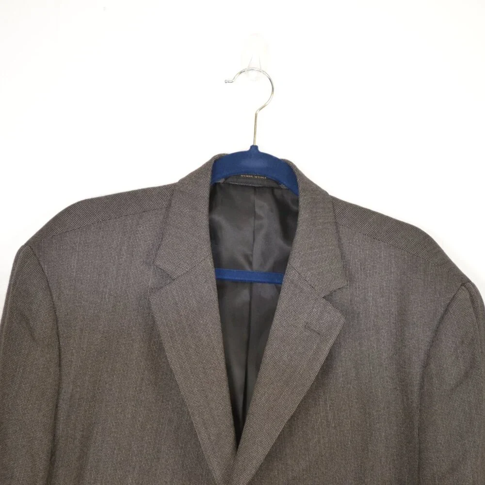 Petrocelli Sport Coat Mens 46L Wool Silk Sport Blazer 2 Side Pockets Gray Jacket